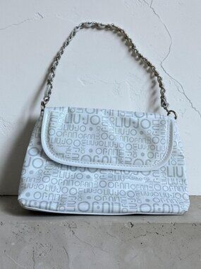 LIU JO White Silver Chain Mini Shoulder Bag